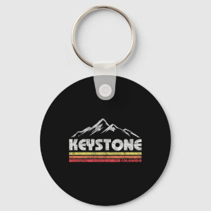 Vintage Keystone Colorado Retro Mountainbike Skiën Sleutelhanger