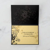 Vintage kijk het Huwelijk van Themed van de Muziek Bedankkaart (Binnen)