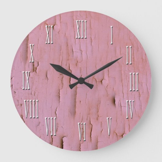 Vintage kijk Roze Verontruste Klok (Voorkant)