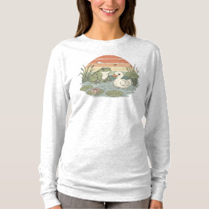 Vintage Kikker en Eend Shirt - Retro Vijverleven E