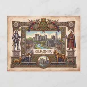 Vintage Kilkenny Ierland Erfgoed Keltische Ansicht Briefkaart