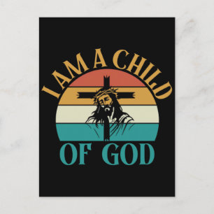 Vintage Kind van God T-Shirt Ontwerp Vector Kunst Briefkaart