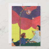 Vintage kinderen blazen bubbels onder een paraplu (Voorkant)