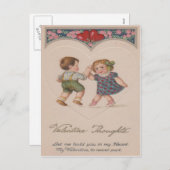 Vintage kinderen dansen spelen harten Valentijn Feestdagenkaart (Voorkant / Achterkant)