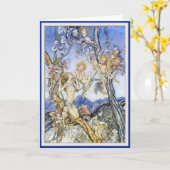 Vintage Kinderen Faerie & Faerie - Wenskaart Kaart (Gele Bloem)