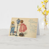 Vintage Kinderen Glad Birthday Greetings Kaart (Gele Bloem)