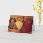 Vintage kinderen in kostuum, Halloween Kaart (Gele Bloem)