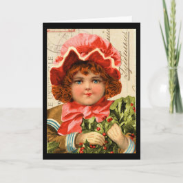 "Vintage kinderen kerst Kaart" Feestdagen Kaart