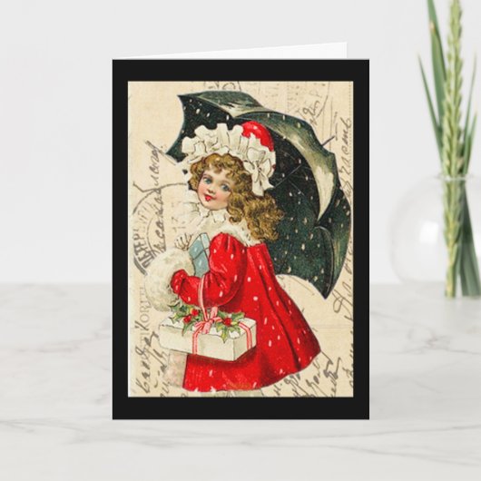 "Vintage kinderen kerst Kaart" Feestdagen Kaart (Voorkant)