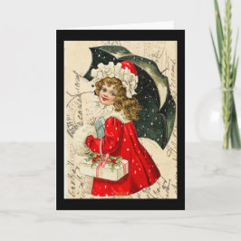 "Vintage kinderen kerst Kaart" Feestdagen Kaart