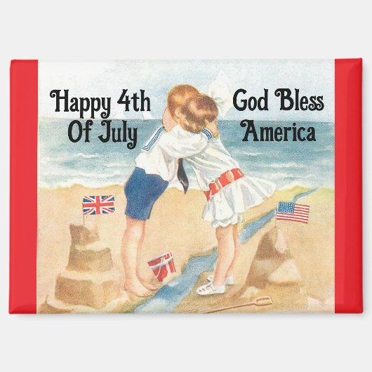 Vintage kinderen knuffelmagneet magneet (Voorkant)