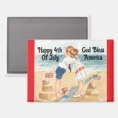 Vintage kinderen knuffelmagneet magneet (Voorkant / Achterkant)