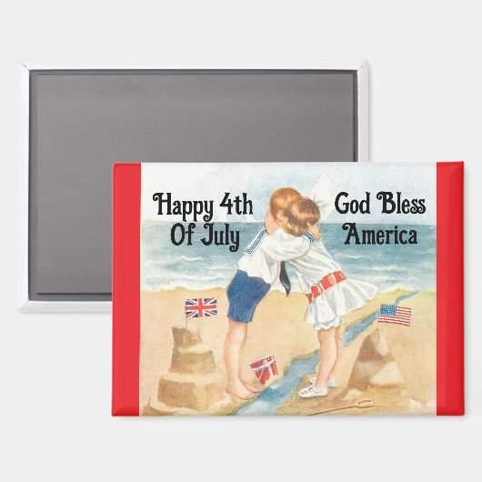 Vintage kinderen knuffelmagneet magneet (Voorkant / Achterkant)