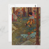 Vintage - Kinderen maken houtfairies, Briefkaart (Voorkant / Achterkant)