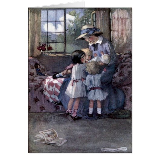 Vintage - Kinderen ontmoeten de nieuwe baby, (Voorkant)