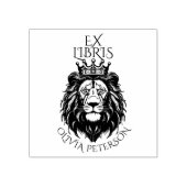 Vintage King Leeuw Ex Libris Bibliotheekboek Rubberstempel (Afrduk)