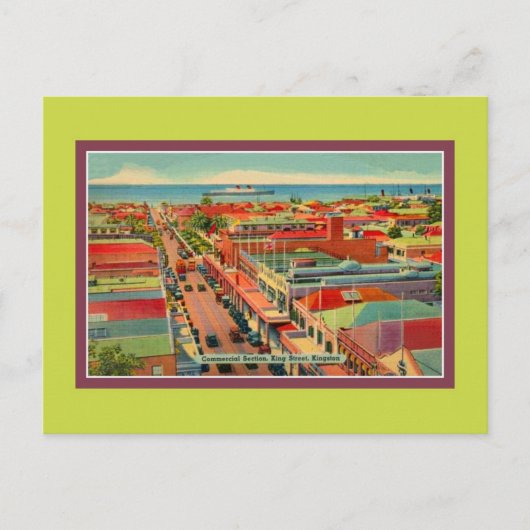 Vintage King Street Kingston Jamaica Briefkaart (Voorkant)