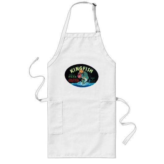 Vintage Kingfish Peas Label - Apron Lang Schort (Voorkant)