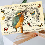 Vintage Kingfisher Butterflies Franse ontkoppeling Tissuepapier<br><div class="desc">Deze mooie  ijsvogel en vlinderkunst op Franse advertentie is perfect voor het vullen van een cadeautas. Maar is ook geweldig voor het loskoppelen,  het boeken van schroot,  junkdagboeken,  uitnodigingen,  of een van uw creatieve projecten. Versie 2.</div>