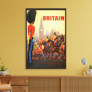 Vintage King's Britse Koninklijke Garde Groot-Brit Canvas Afdruk