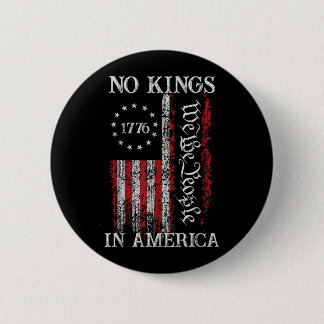 Vintage Kings in Amerika Sinds 1776 Vlag Mannen Vr Ronde Button 5,7 Cm