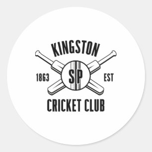 Vintage Kingston Jamaica Cricket Club Opgericht in Ronde Sticker