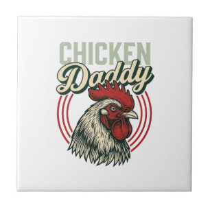 Vintage Kip Daddy Haan Shirt Ontwerp_1 Tegeltje