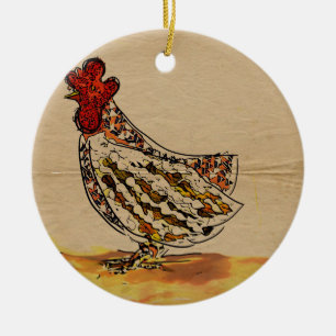 Vintage kippen keramisch ornament