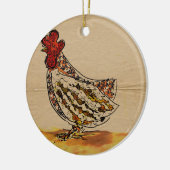 Vintage kippen keramisch ornament (Links)