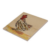 Vintage kippen tegeltje (Zijkant)