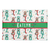 Vintage Kit Kat Cute Kerstmis Hoesje Kussensloop (Achterkant)