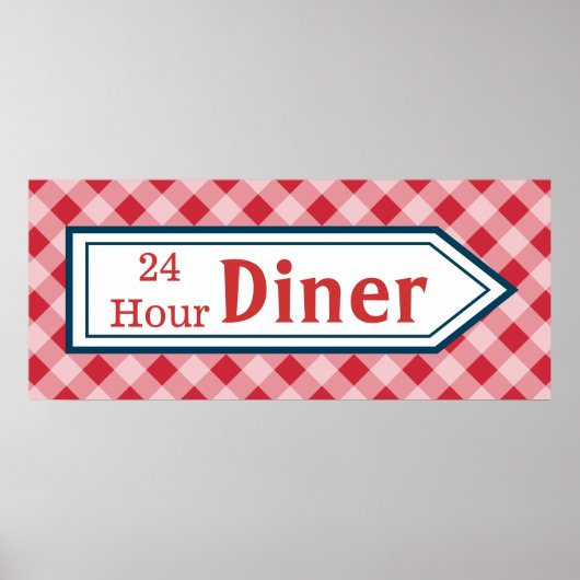 Vintage Kitchen Diner Art Sign Poster (Voorkant)