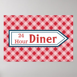 Vintage Kitchen Diner Art Sign Poster