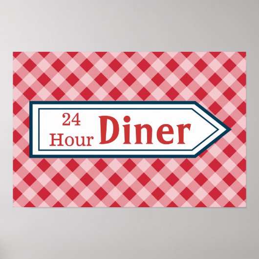 Vintage Kitchen Diner Art Sign Poster (Voorkant)
