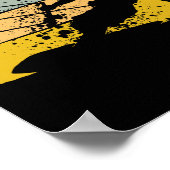 Vintage Kitesurfen, Kiteboarden, Kiter, Watersport Poster (Hoek)