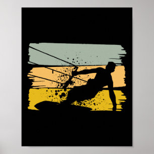 Vintage Kitesurfen, Kiteboarden, Kiter, Watersport Poster