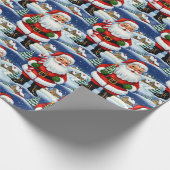 Vintage Kitsch Kris Kringle Cadeaupapier (Hoek)