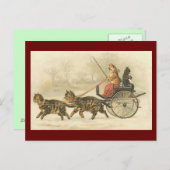 Vintage kitten coach briefkaart (Voorkant / Achterkant)