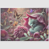 Vintage Kitten Vlinder Tuin Decoupage Tissuepapier (Voorkant)