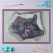 Vintage kittens breaking through gift wrap cute tissuepapier (Craft)