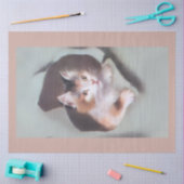 Vintage kittens breaking through gift wrap cute tissuepapier (Craft)