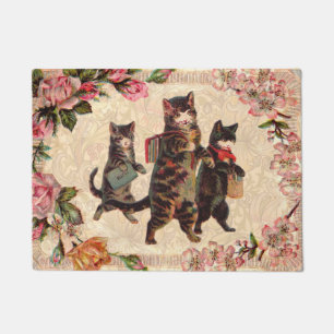Vintage Kittens gaan naar school Print: Victoriaan Deurmat