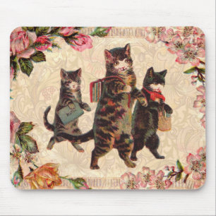 Vintage Kittens gaan naar school Print: Victoriaan Muismat
