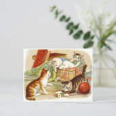 Vintage Kittens met Fun Briefkaart (Staand voorkant)