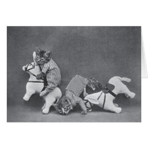 Vintage - Kittens op Bucking Broncos,
