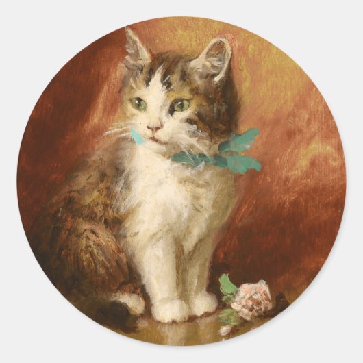 Vintage Kittens Ronde Sticker (Voorkant)