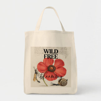 Vintage Klaproos Botanische Boodschappentas Tote Bag