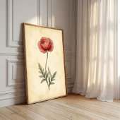 Vintage Klaproos Kunstprint Canvas Poster