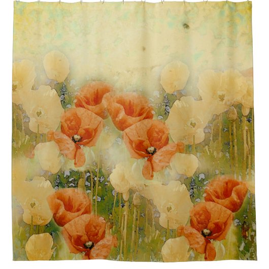 Vintage Klaprozen Gordijn (Voorkant)