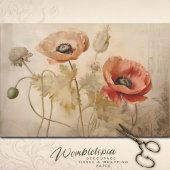 Vintage klaprozen op versleten decoupage tissuepapier